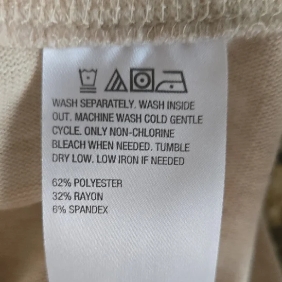 Soft & Cozy Loungewear Cream Heathered Wide Leg Pants with Elastic Waistband XL - Picture 4 of 5